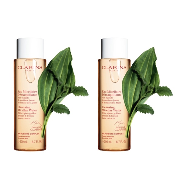 Lot 2x New Sealed CLARINS Cleansing Micellar Water 200ml 6.7fl oz Lemon Balm
